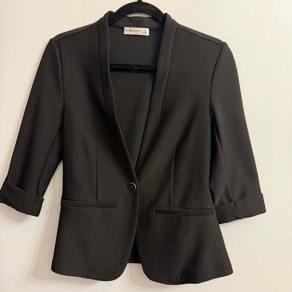 89th & Madison Blazer Size PS Black Open Front